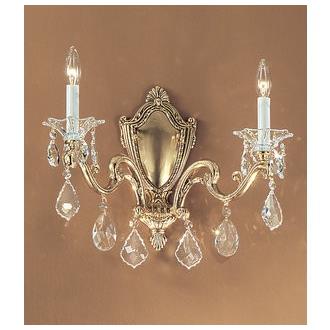 Classic Lighting 57102 MS CSA Via Firenze Wall Sconce in Millennium Silver with Crystalique Sapphire