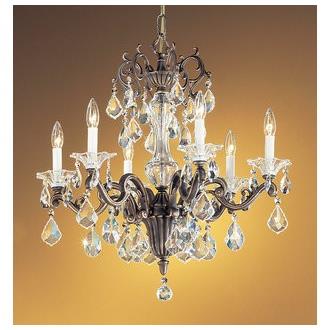 Classic Lighting 57106 SP CBK Via Firenze Chandelier in Silver Plate with Crystalique Black