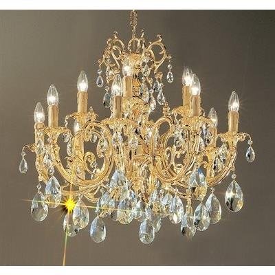 Classic Lighting 5712 SBB C Princeton Chandelier in Satin Bronze with Brown Patina with Crystalique