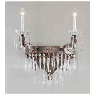 Classic Lighting 57312 AGB I Duchess Wall Sconce in Aged Bronze with Italian Crystal