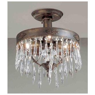 Classic Lighting 57313 AGB I Duchess Semi-Flush Ceiling Mount in Aged Bronze with Italian Crystal