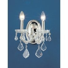 Classic Lighting 8102 CH C Maria Theresa Wall Sconce in Chrome with Crystalique