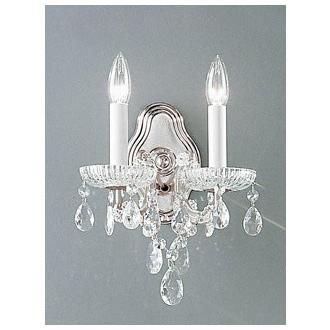 Classic Lighting 8122 CH C Maria Theresa Wall Sconce in Chrome with Crystalique