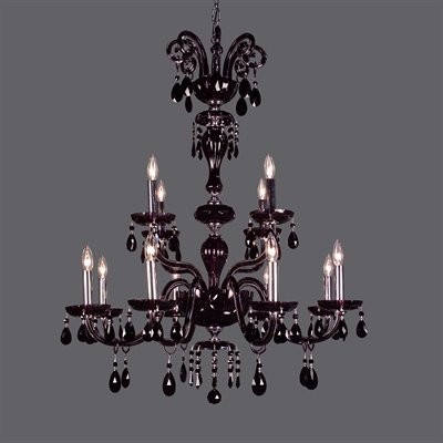 Classic Lighting 82008 CBK Monte Carlo Chandelier in Black with Crystalique Black