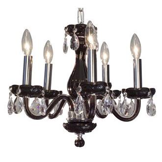 Classic Lighting 82045 BLK CPFR Monaco Chandelier in Black with Crystalique-Plus French Pendalogs