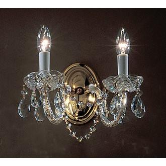 Classic Lighting 8242 GP C Monticello Wall Sconce in Gold Plated with Crystalique