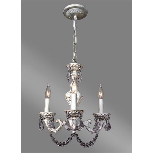 Classic Lighting 8335 AW CP Gabrielle Color Mini Chandelier in Antique White with Crystalique-Plus