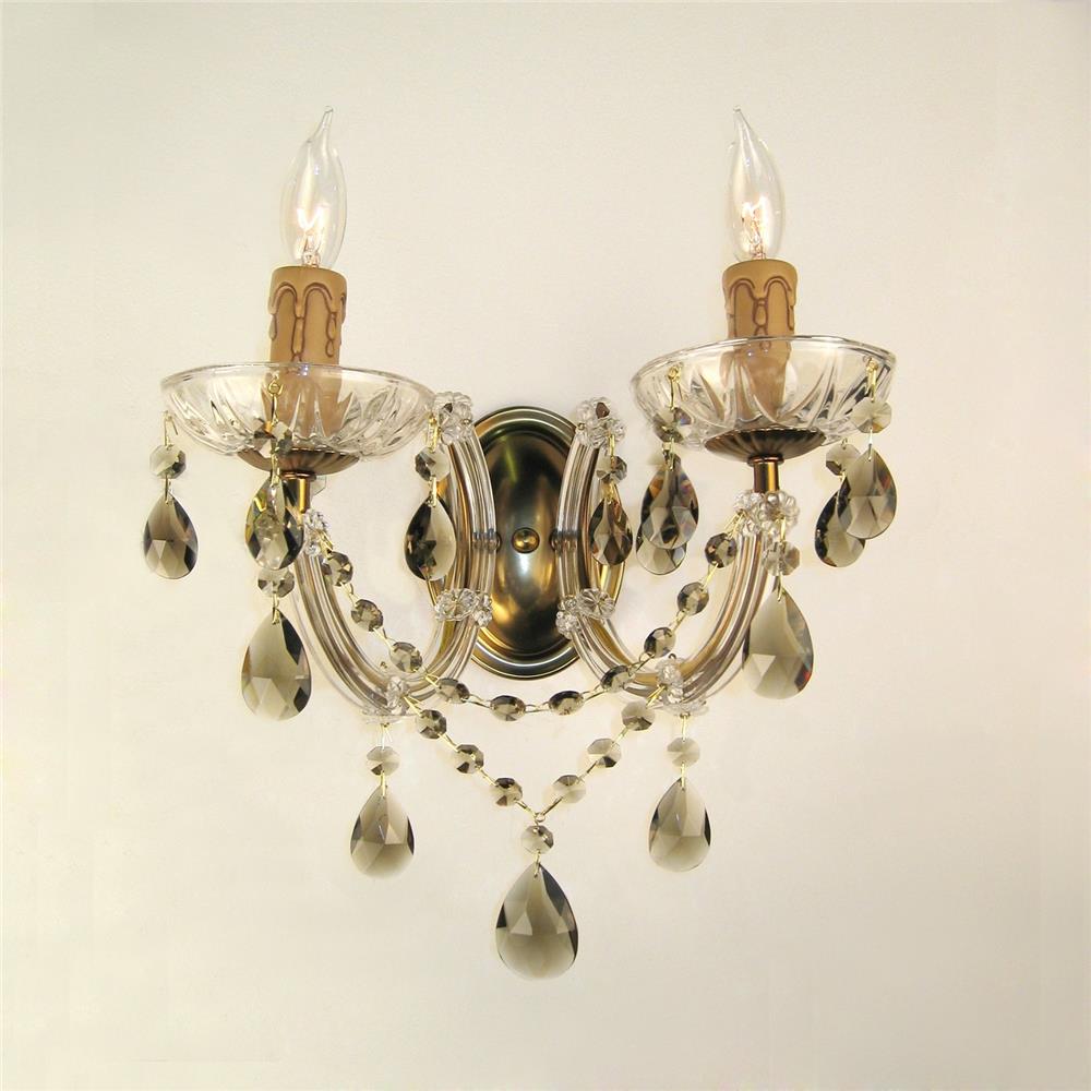 Classic Lighting 8342 RNB CGT Rialto Traditional Wall Sconce in Renovation Brass with Crystalique Golden Teak
