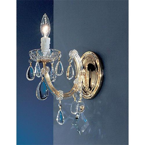 Classic Lighting 8351 GP C Rialto Contemporary Wall Sconce in Gold Plated with Crystalique