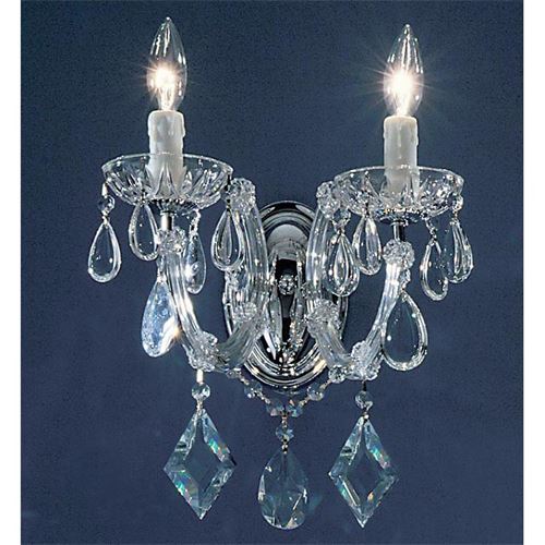 Classic Lighting 8352 CH C Rialto Contemporary Wall Sconce in Chrome with Crystalique