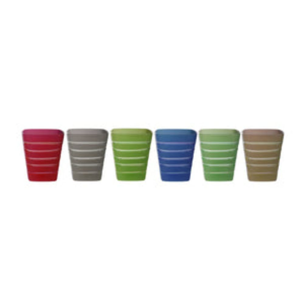 Set of 6 Multi-color Square Tumblers with Design