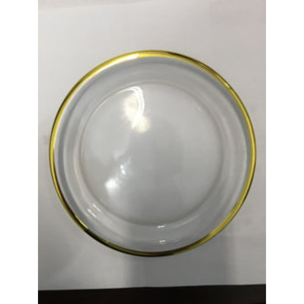 Clear Salad Plate with Gold Rim