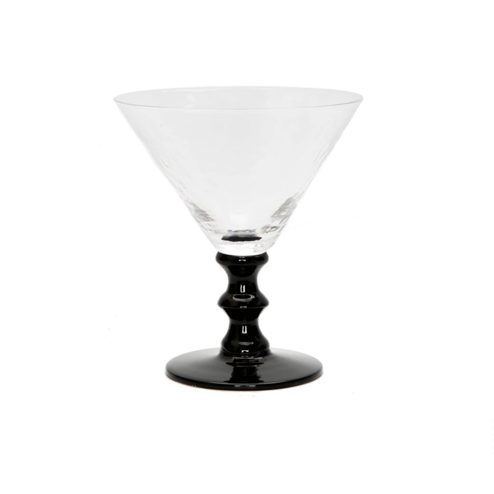 Set of 4 Black Stemmed Martini Glasses