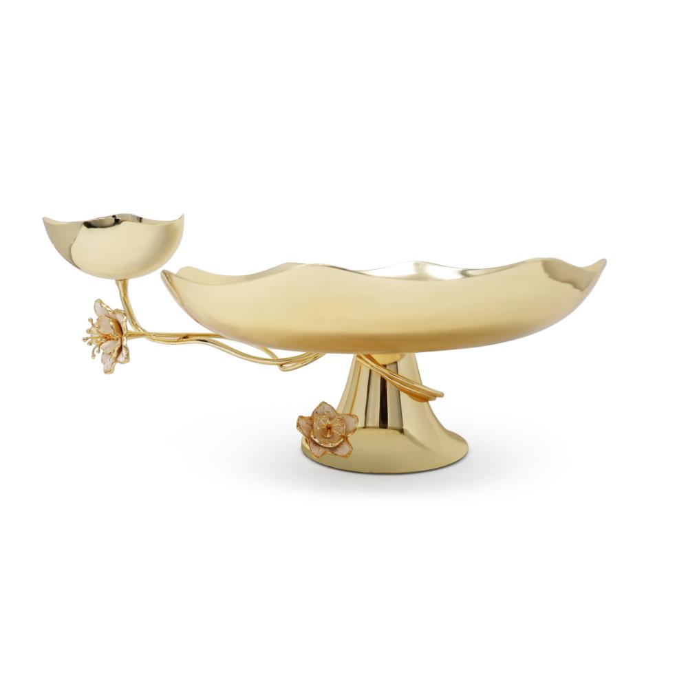 Metal Cake Stand on Gold Base, 12"
