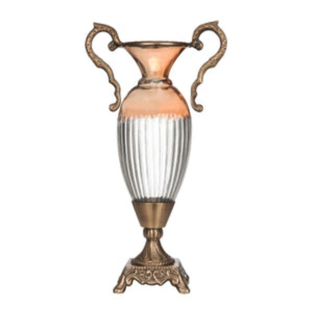 Amber Vase with Handle