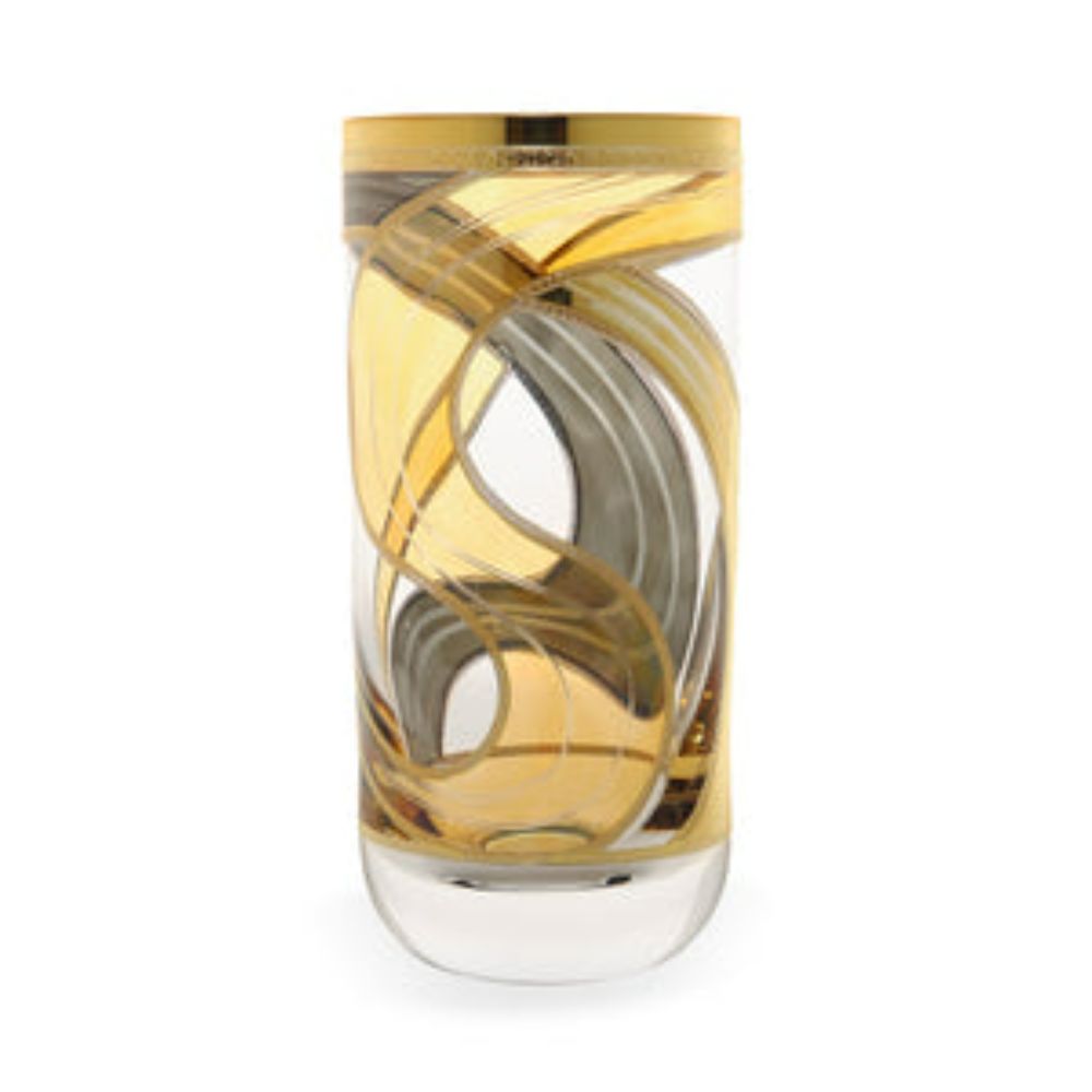 Set of 6 Tumblers with Gold Swivel Design