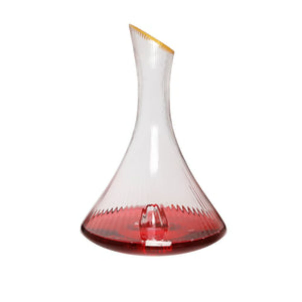 Unique Shaped Decanter with Gold Bottom