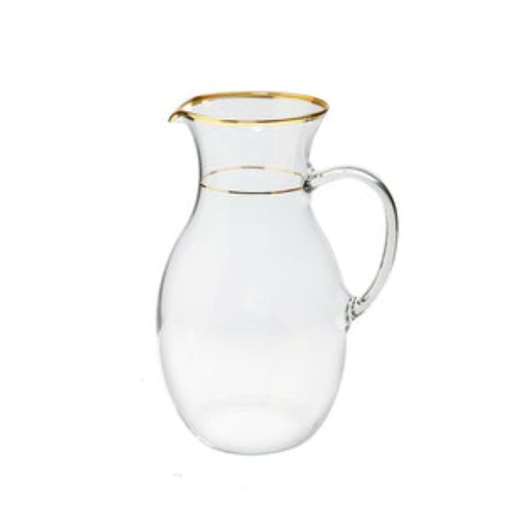 Clear Pitcher with Gold Trim