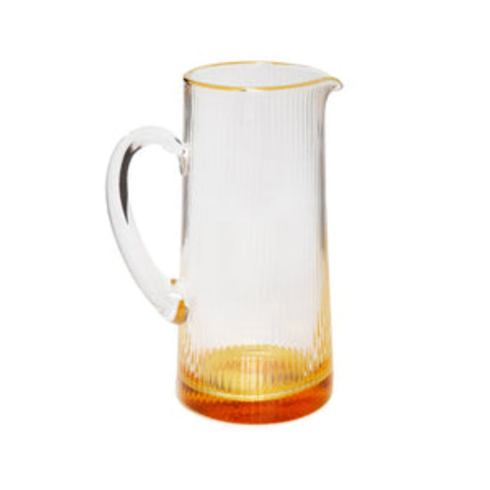 Pitcher with Gold Dipped Bottom and Gold Rim