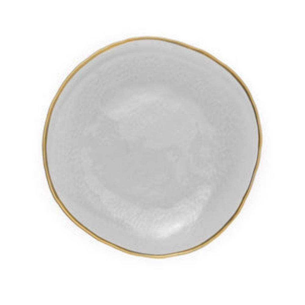 Set of 4 Dinner Plates with Gold Rim