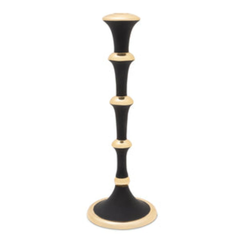 8.25"H Black and Gold Candlestick