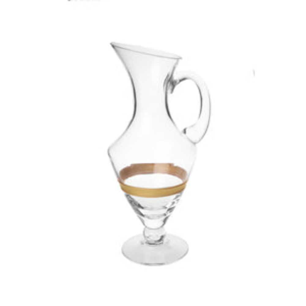 Pitcher With 14K Gold Striped Design