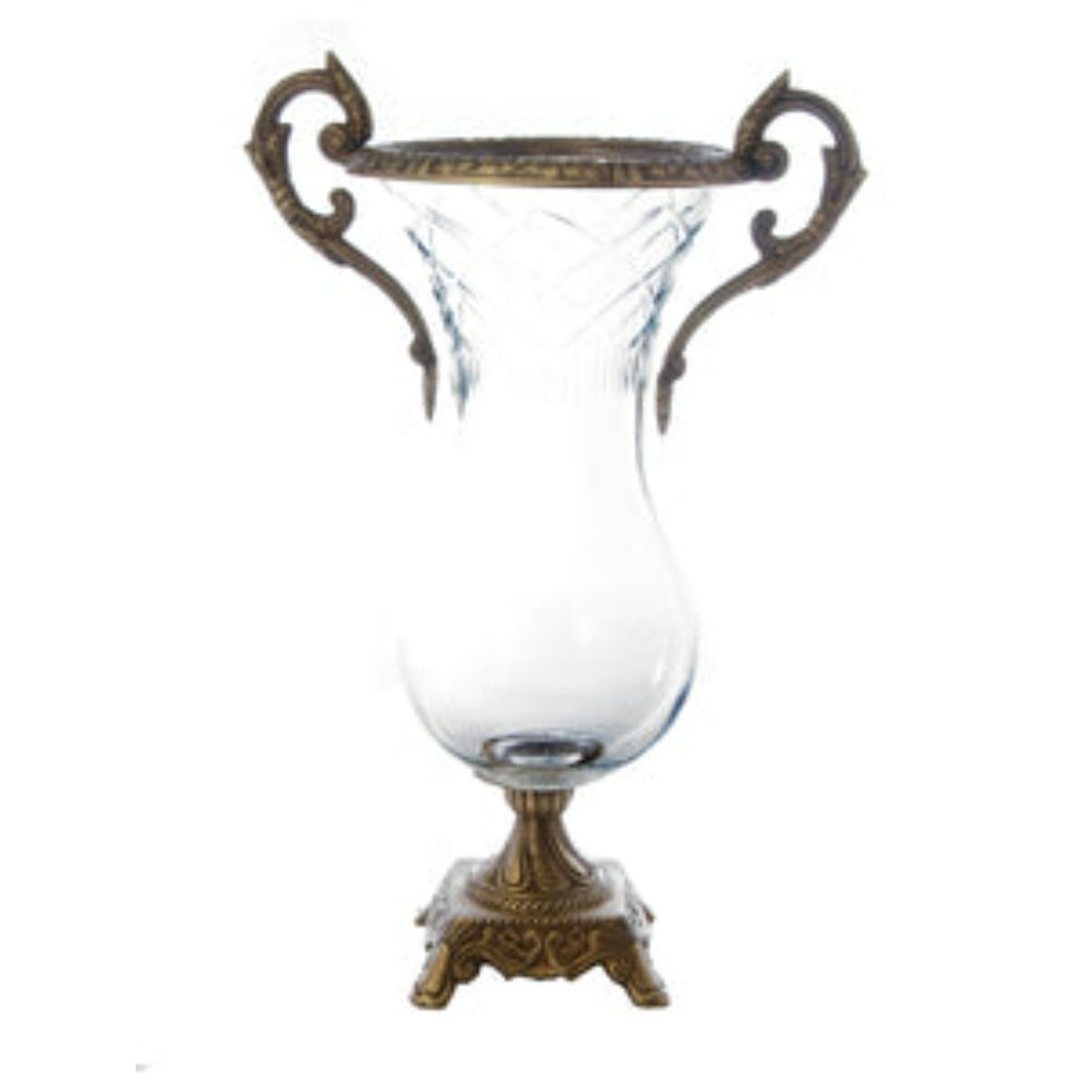 Glass and Brass Vase