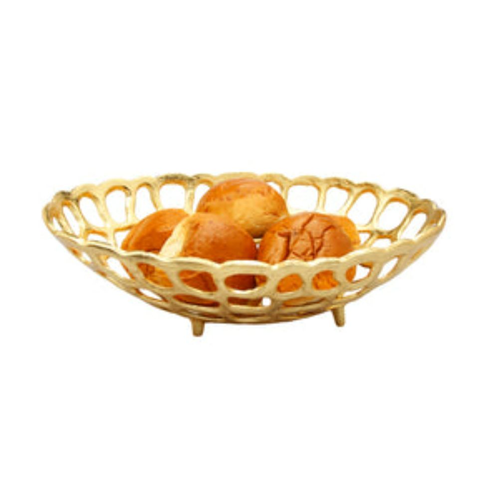 Oval Gold Looped Bread Basket