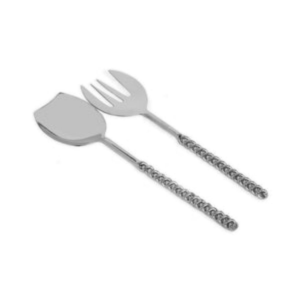 Set of 2 Salad Servers with Silver Twisted Handles