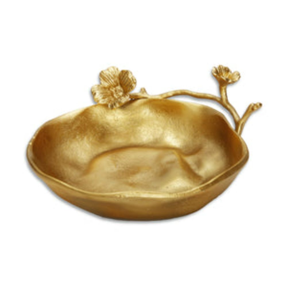 Gold Bowl with Floral Detail