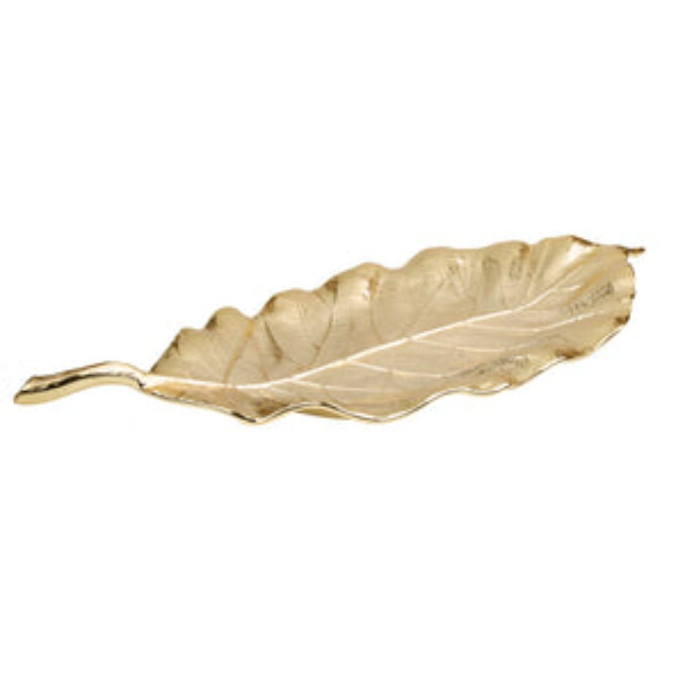 Gold Leaf Dish - 19.75"L