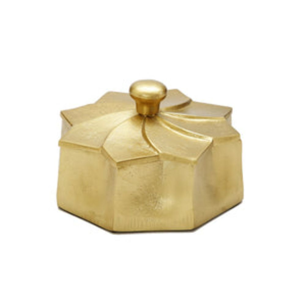 Gold Flower Shaped Jar