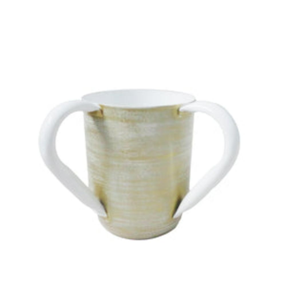 Gold and White Designed Wash Cup