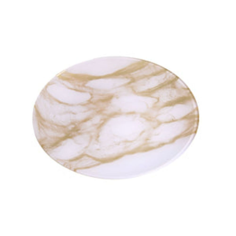 Set Of 4 Gold-White Marble Plates - 8.25"D