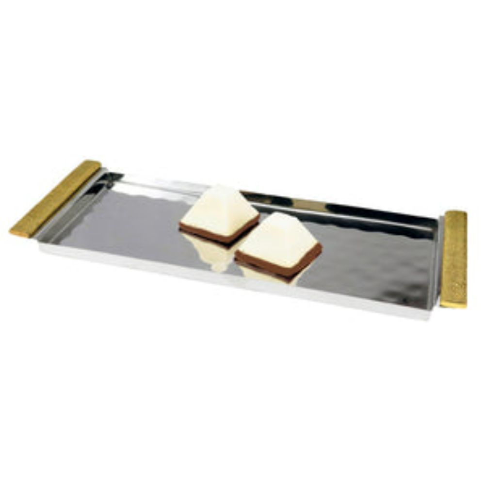 Small Rectangular Tray with Gold Handles