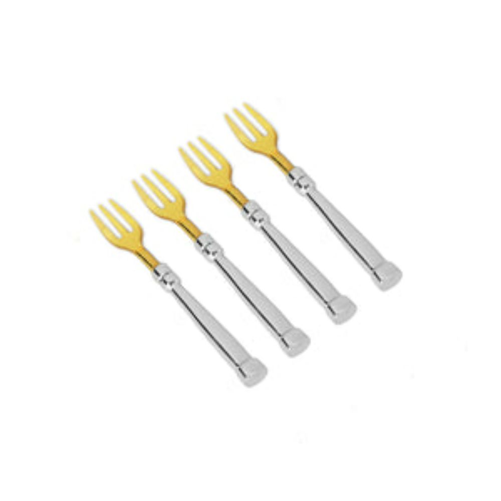 Set of 4 Gold/Silver Dessert Forks