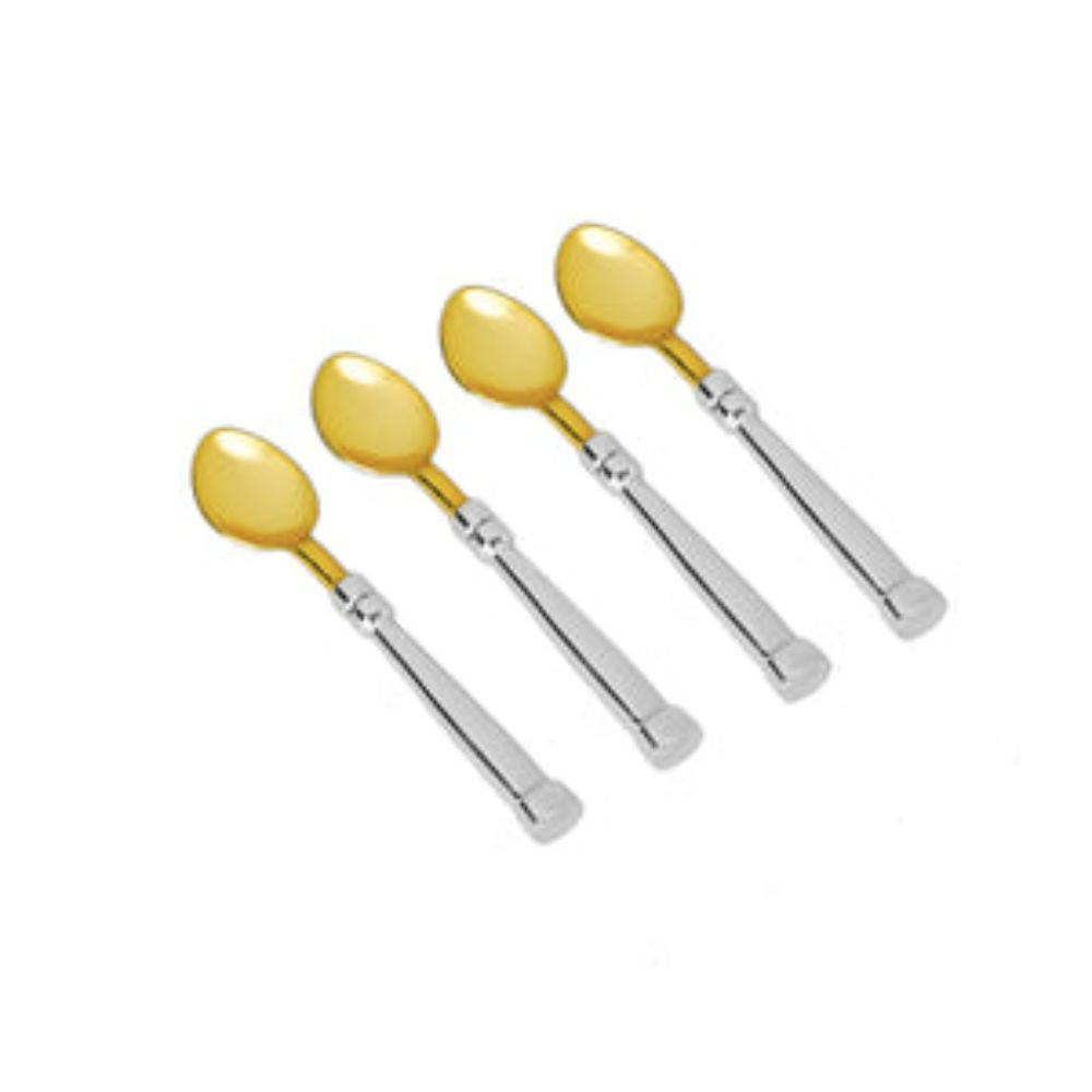 Set of 4 Gold/Silver Dessert Spoons