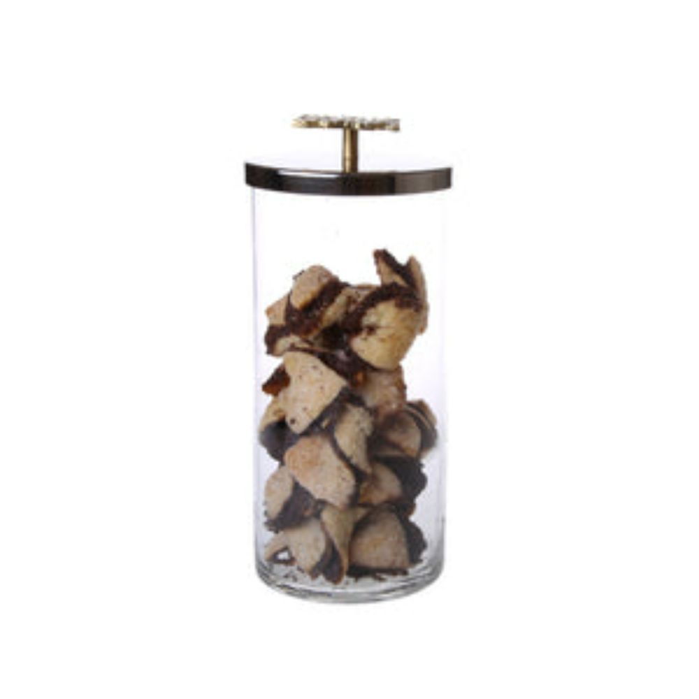 Glass Canister With Mosaic Design - 4"D X 8.25"H