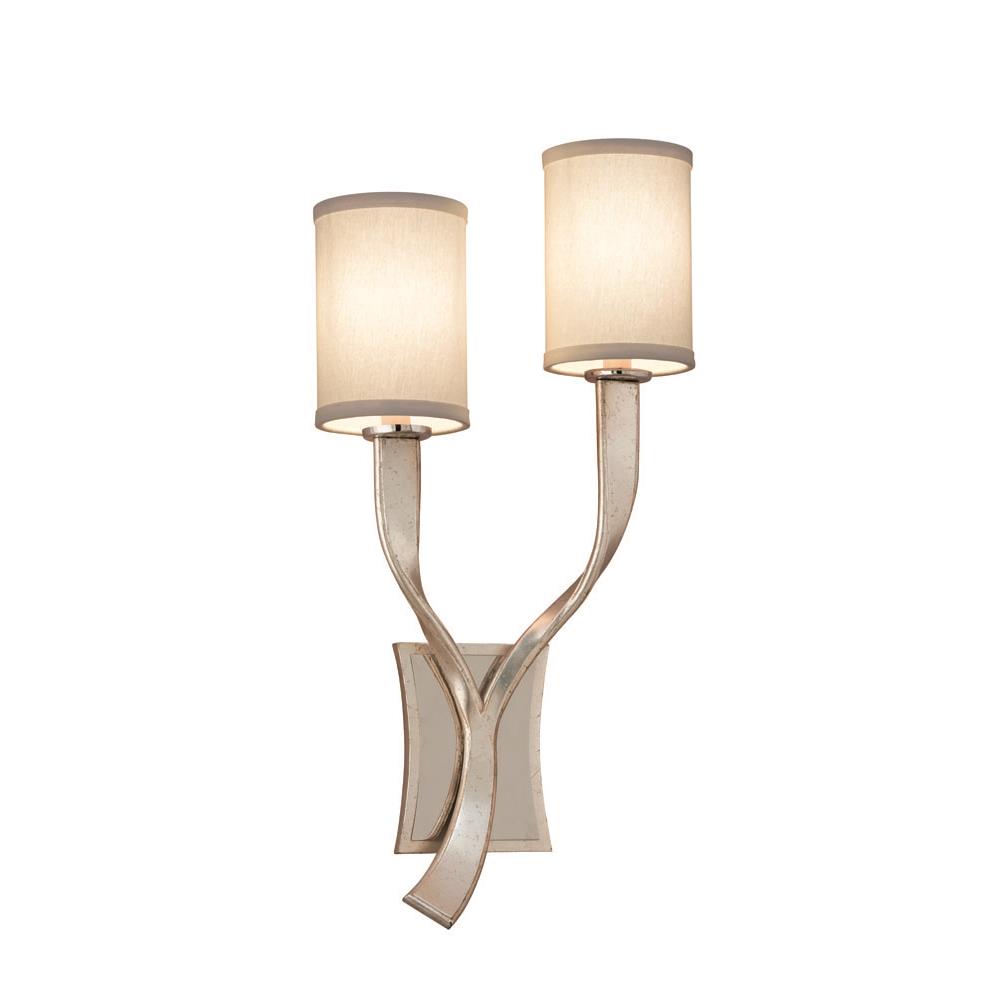 Corbett Lighting 158-12Roxy2 Light Wall Sconce Right in Modern Silver With Polished Stainless Accents