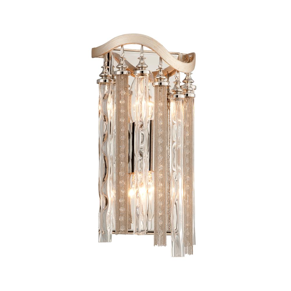 Corbett Lighting 176-12 Chimera 2 Light Small Wall Sconce in Tranquility Silver Leaf