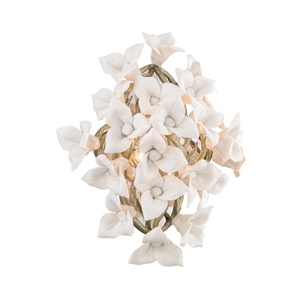 Corbett Lighting 211-12-SGL Lily Wall Sconce in Enchanted Silver Leaf