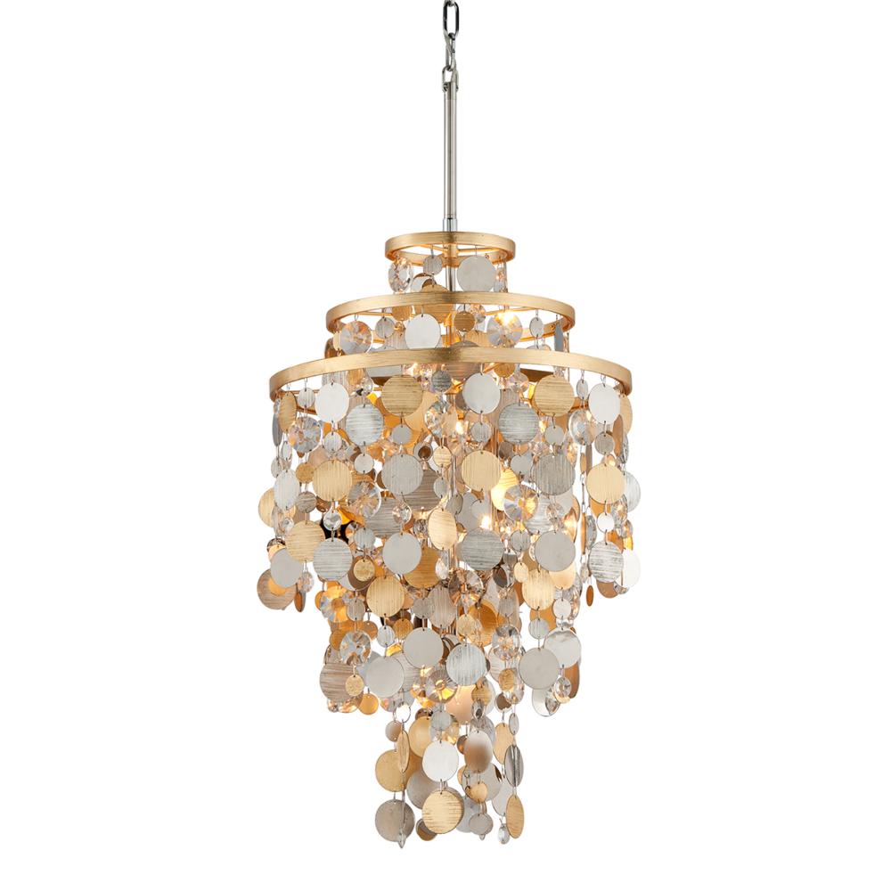 Corbett Lighting 215-45 5LT PENDANT  SMALL in GOLD AND SILVER LEAF