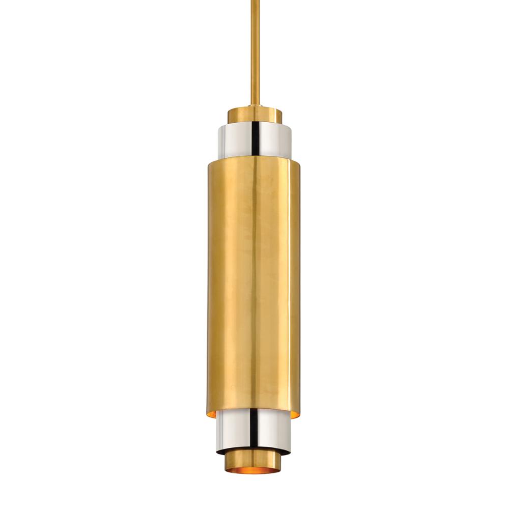 Corbett Lighting 315-42 Sidcup 1 Light Pendant in Vintage Polished Brass And Nickel