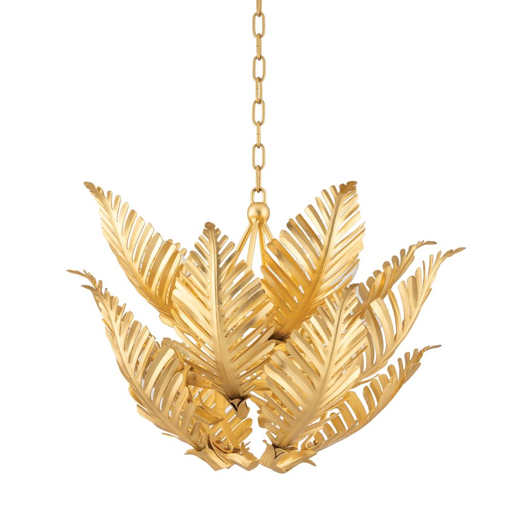 Corbett 317-48-GL Tropicale 8 Light Small Pendant in Gold Leaf