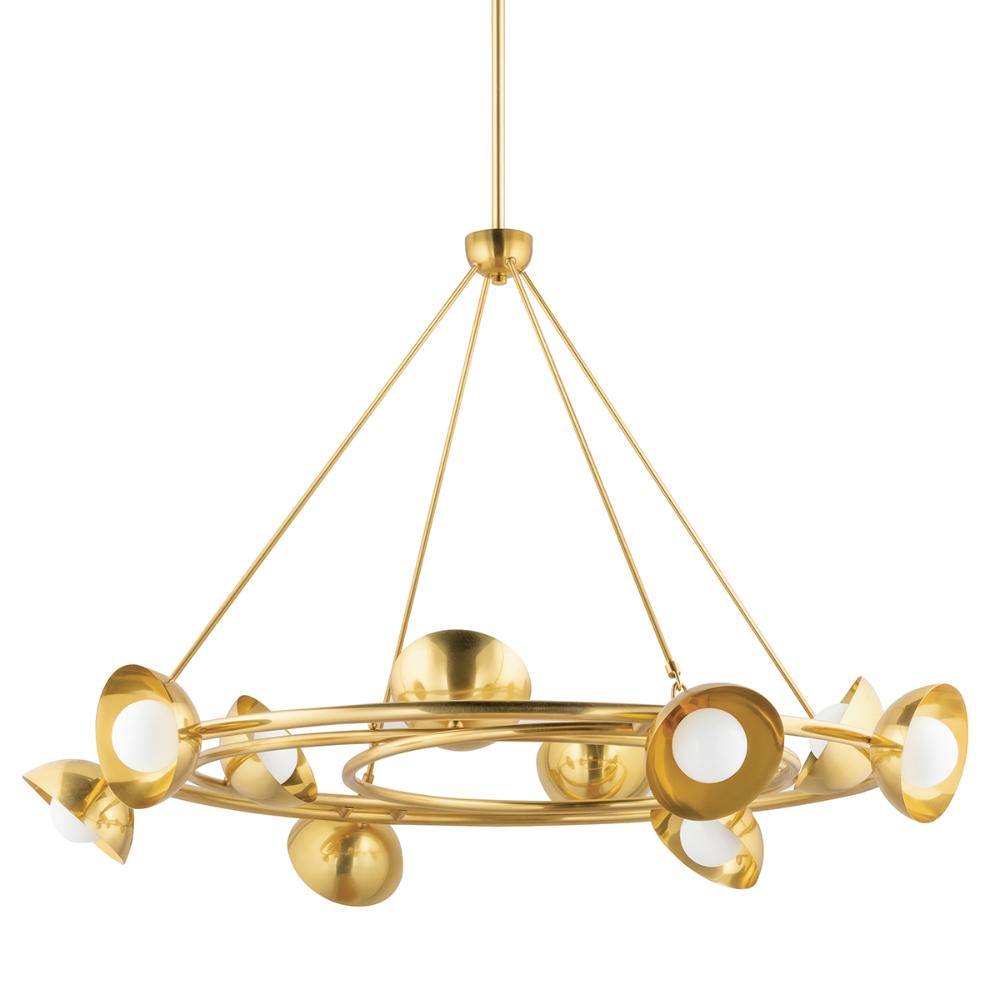 Corbett Lighting 403-10-VB 10 Light Chandelier in Vintage Brass