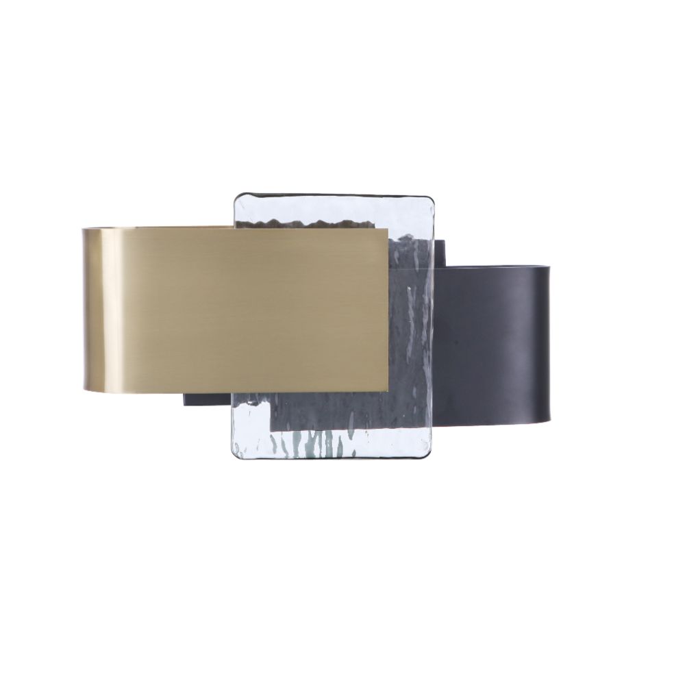 Craftmade 11912FBSB-LED Harmony LED Wall Sconce in Flat Black / Satin Brass