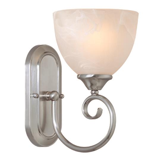 Craftmade 25301-SN-WG Raleigh 1 Light Wall Sconce in Satin Nickel with White Frosted Glass