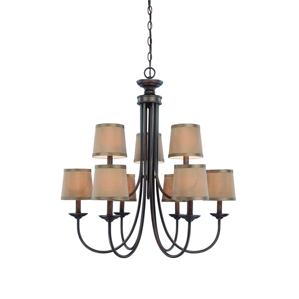 Craftmade 26129-CH Spencer 9 Light Chandelier in Chrome with Frosted Fabric (sold separately