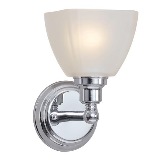 Craftmade 26601-CH Bradley 1 Light Wall Sconce in Chrome with White Frosted Glass