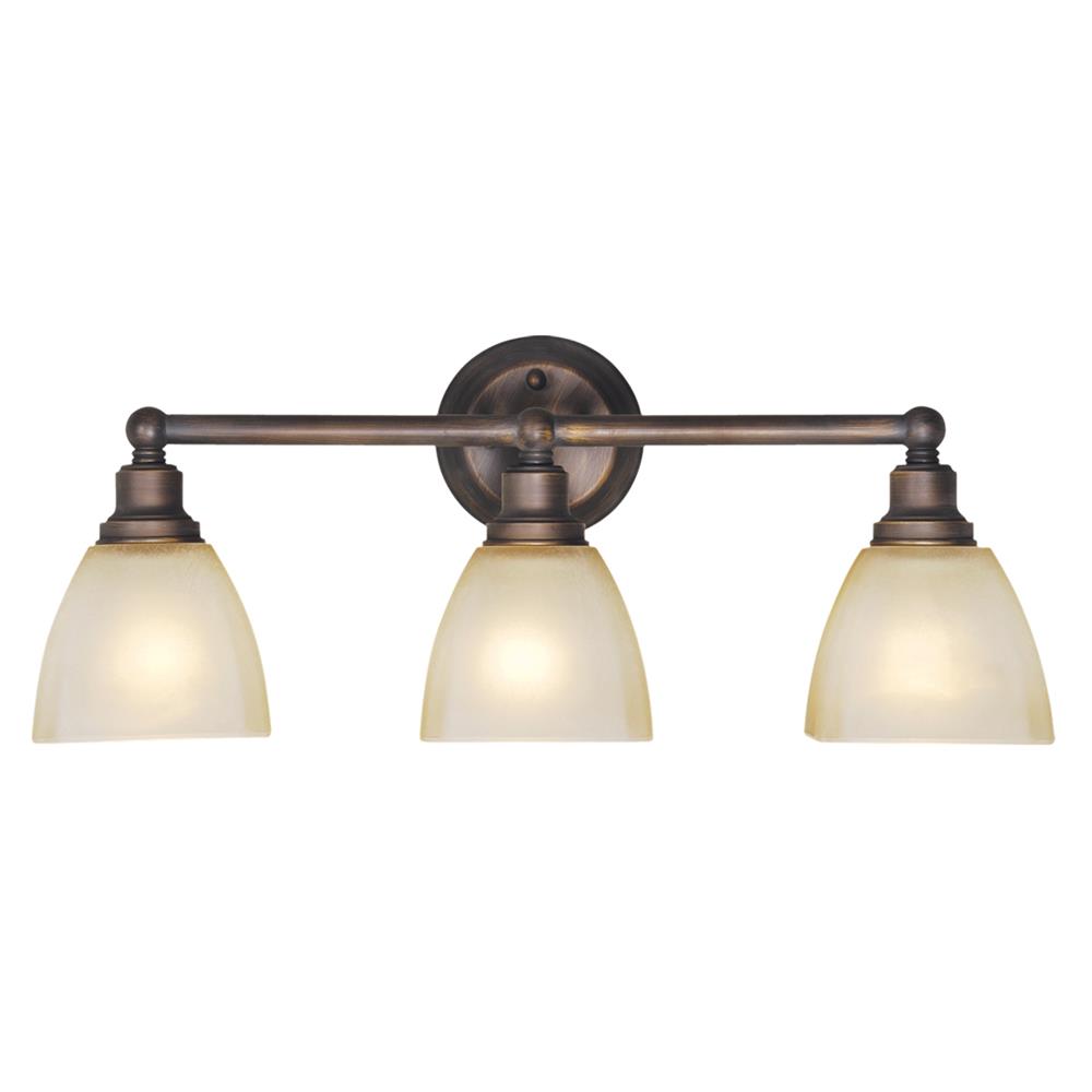 Craftmade 26603-BZ Bradley 3 Light Vanity in Bronze with Light Tea-Stained Glass